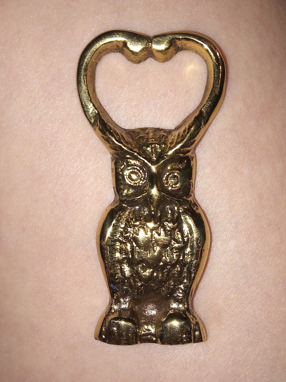 Source Unknown Gold Owl Bottle Opener